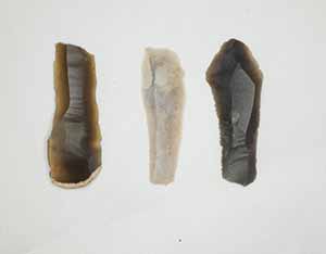The people who lived here after the last Ice Age ended, used these flint blades as multi-purpose tools. Image Bill Bevan