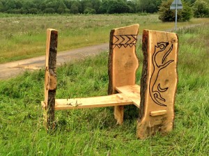 Carved bench  by Luke and Ed A